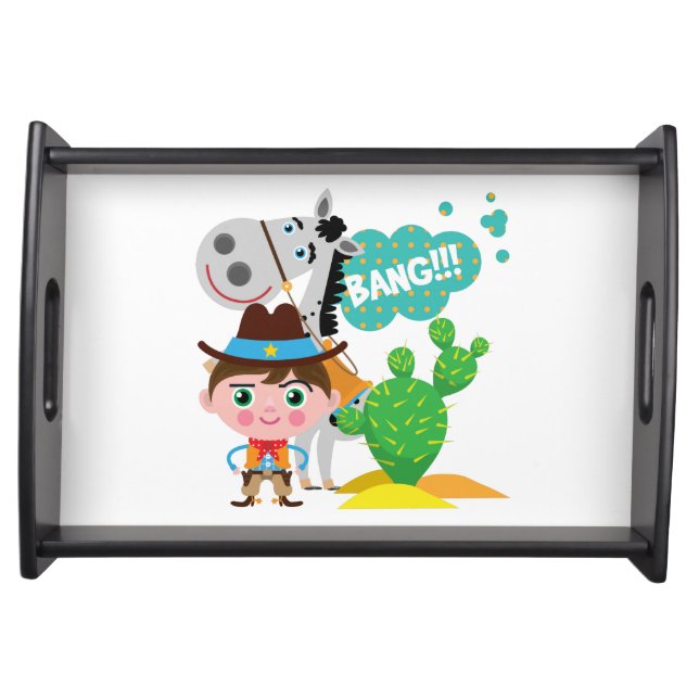 Cowboy and Horse Serving Tray (Front)