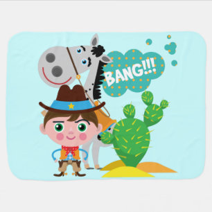 Cowboy and Horse Swaddle Blanket