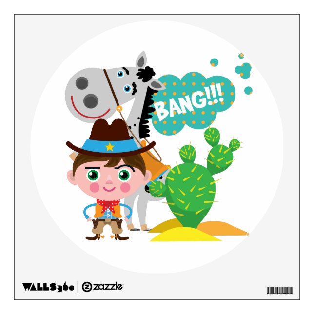 Cowboy and Horse Wall Sticker (Front)