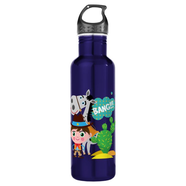 Cowboy and Horse Water Bottle (Front)