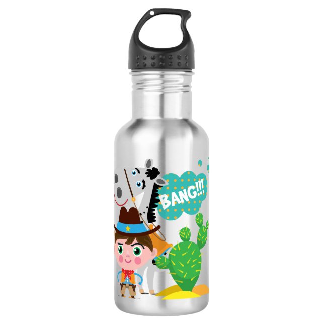 Cowboy and Horse Water Bottle (Front)