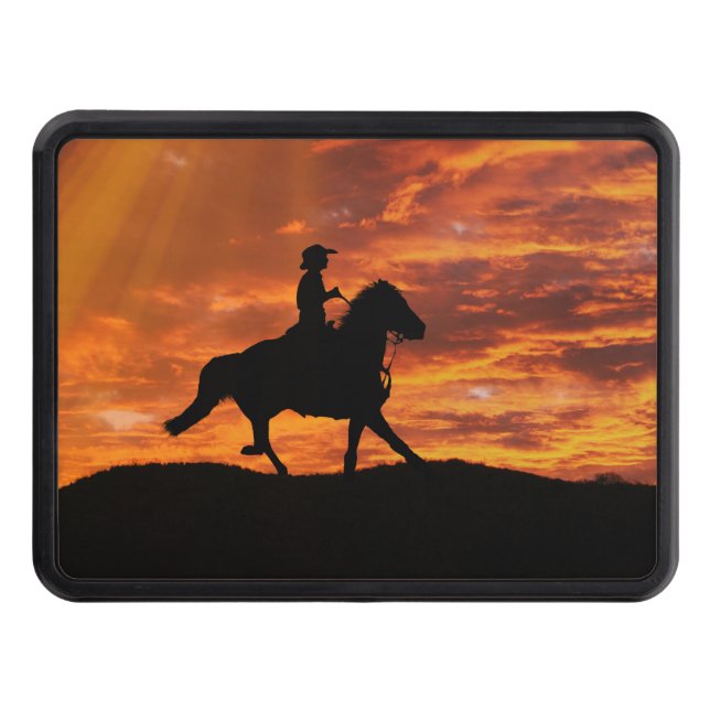 Cowboy and Horse Western Hitch Cover (Front)