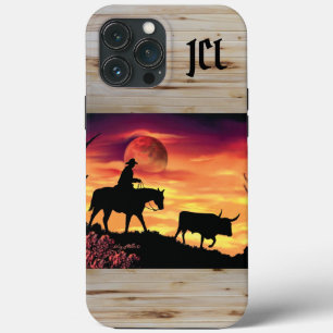 Cowboy And Longhorn Steer Case-Mate iPhone Case