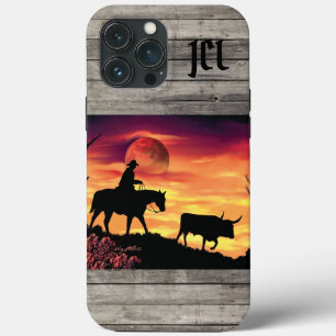 Cowboy And Longhorn Steer Case-Mate iPhone Case