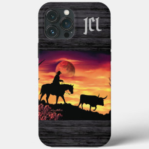 Cowboy And Longhorn Steer Case-Mate iPhone Case