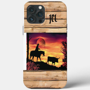 Cowboy And Longhorn Steer Case-Mate iPhone Case