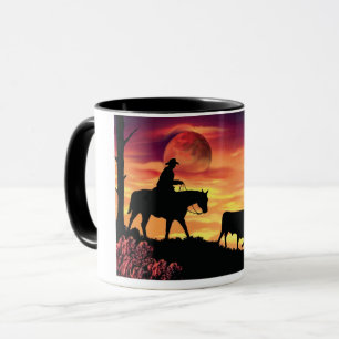Cowboy And Longhorn Steer Mug