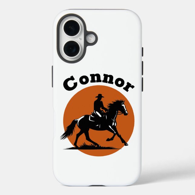 Cowboy and Orange Sun Circle Case-Mate iPhone Case (Back)