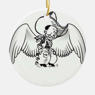 Cowboy Angel Ceramic Ornament