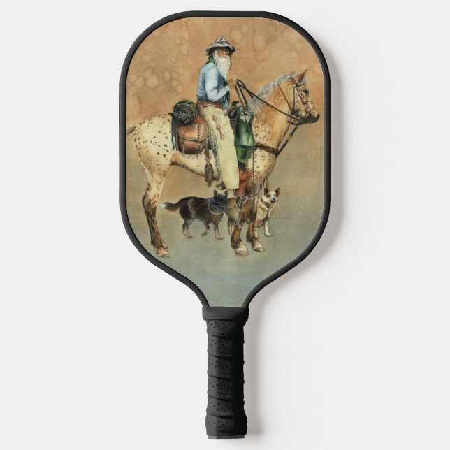 Cowboy, Appaloosa and Dogies Pickleball Paddle (Front)