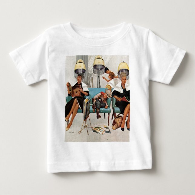 Cowboy Asleep in Beauty Salon Baby T-Shirt (Front)