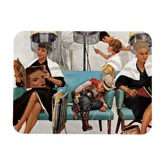 Cowboy Asleep in Beauty Salon Magnet (Horizontal)