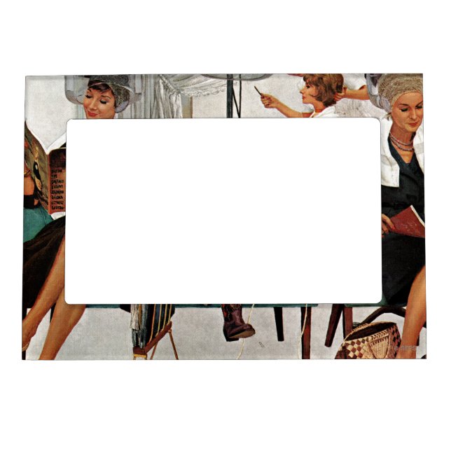 Cowboy Asleep in Beauty Salon Magnetic Picture Frame (Front)