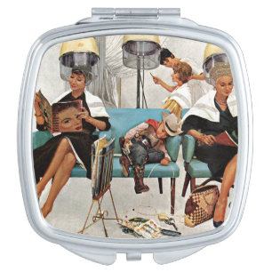 Cowboy Asleep in Beauty Salon Mirror For Makeup