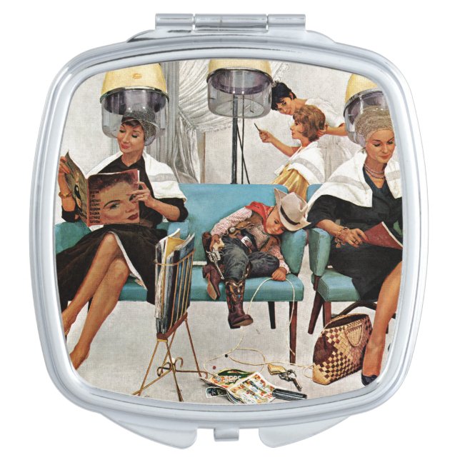Cowboy Asleep in Beauty Salon Mirror For Makeup (Front)