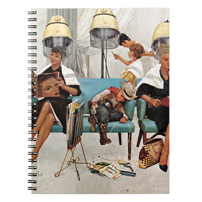 Cowboy Asleep in Beauty Salon Notebook (Front)