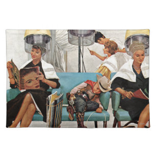 Cowboy Asleep in Beauty Salon Placemat