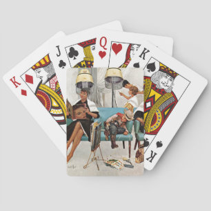Cowboy Asleep in Beauty Salon Poker Cards