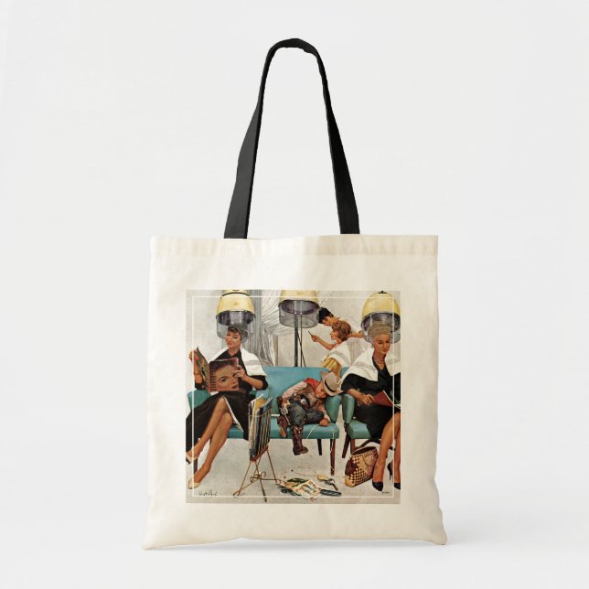 Cowboy Asleep in Beauty Salon Tote Bag (Front)