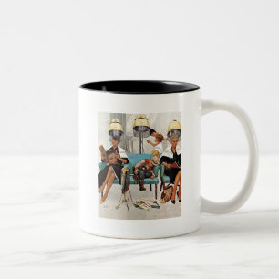 Cowboy Asleep in Beauty Salon Two-Tone Coffee Mug