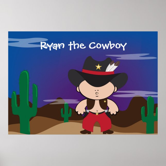 Cowboy at night room decor Poster (Front)