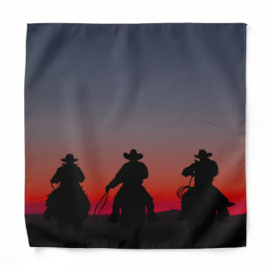cowboy at sunset bandana