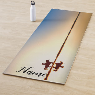 Cowboy at Sunset Beautiful Sky Colors Sea Yoga Mat
