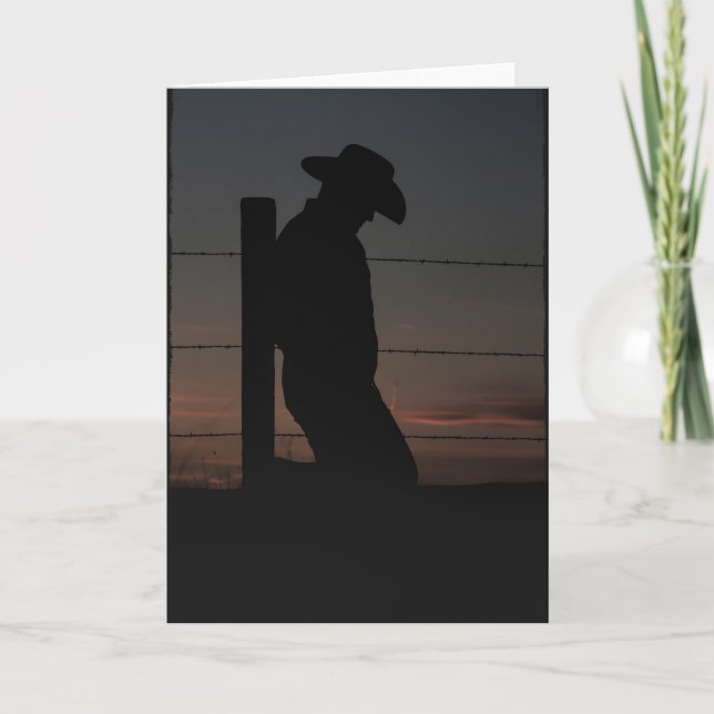 Cowboy at sunset card (Front)