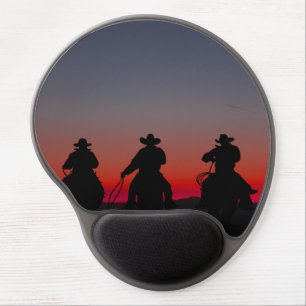 cowboy at sunset gel mouse pad