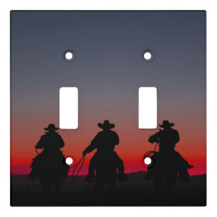 cowboy at sunset light switch cover