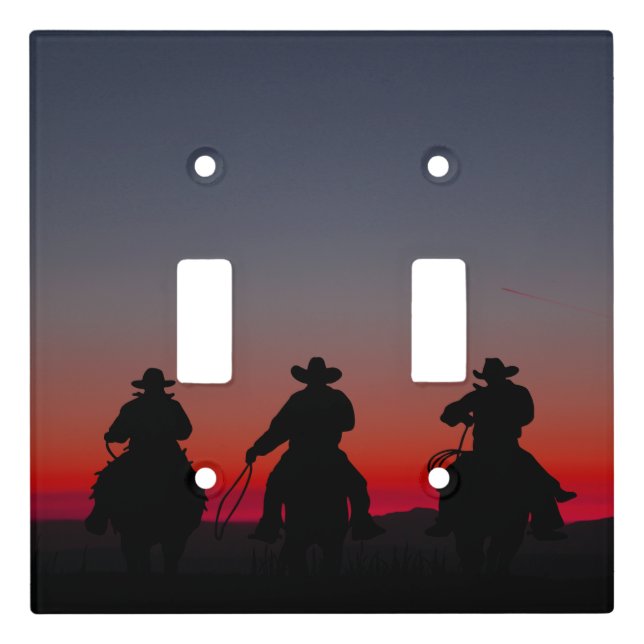 cowboy at sunset light switch cover (Front)
