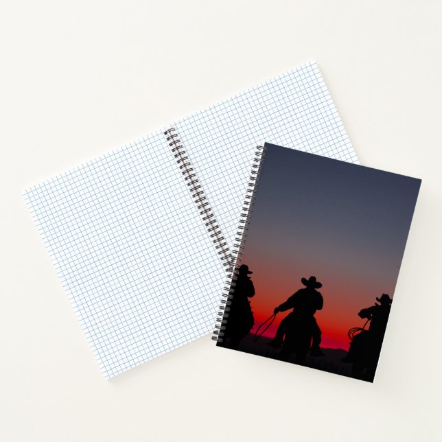cowboy at sunset notebook