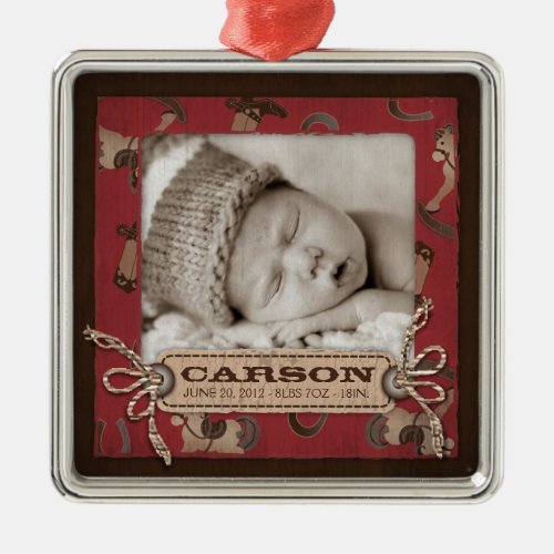 Cowboy Baby Photo Ornament