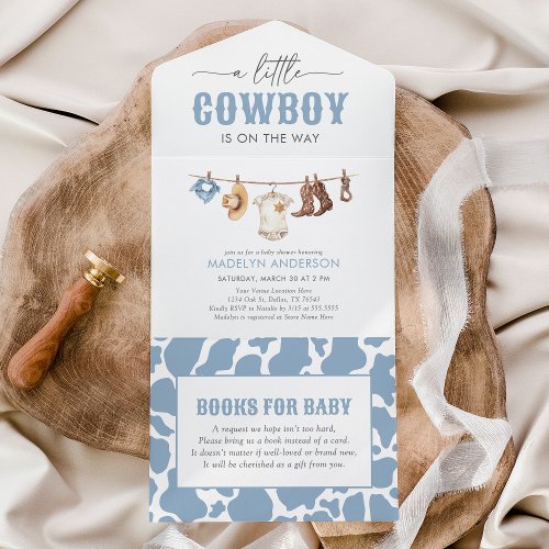 Cowboy Baby Shower All In One Invitation
