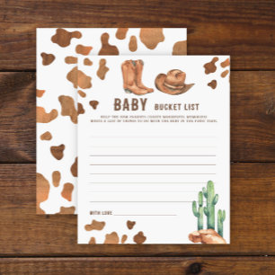Cowboy Baby shower Baby bucket list