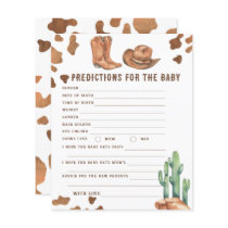 Cowboy baby shower - baby predictions and advice