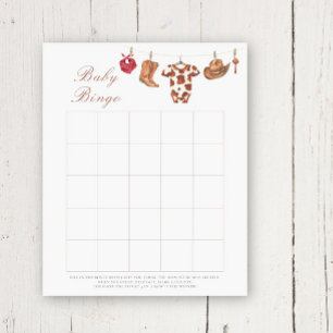 Cowboy Baby shower bingo game