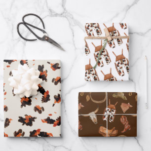 Cowboy Baby Shower Birthday Wrapping Paper Sheets