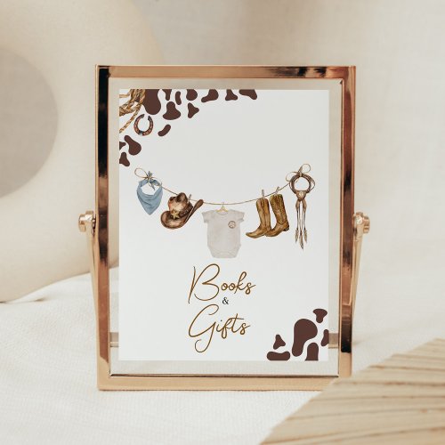 Cowboy Baby Shower Books and Gifts Poster