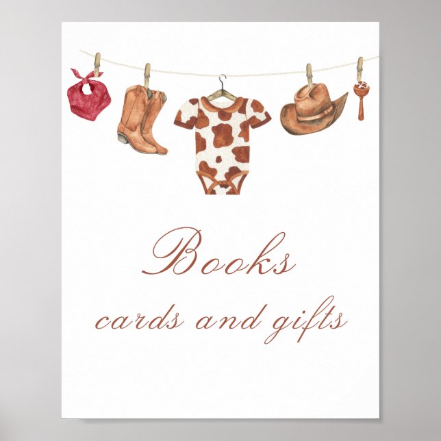 Cowboy baby shower - books, cards and gifts  poster (Front)