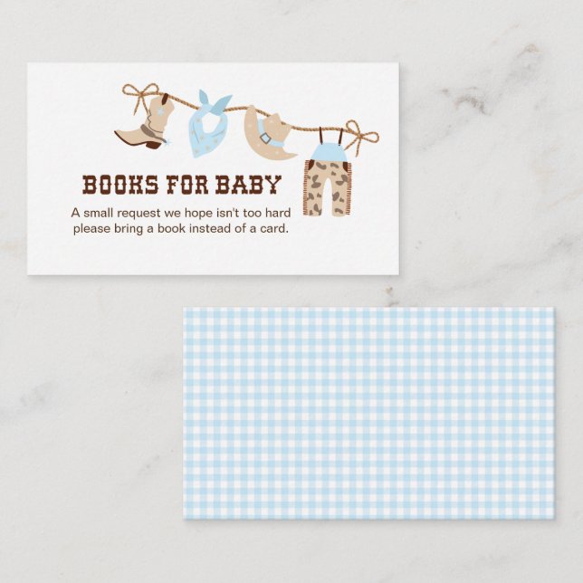Cowboy Baby Shower Books for Baby Enclosure  (Front/Back)