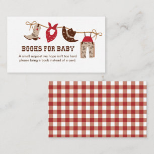 Cowboy Baby Shower Books for Baby Enclosure  Card