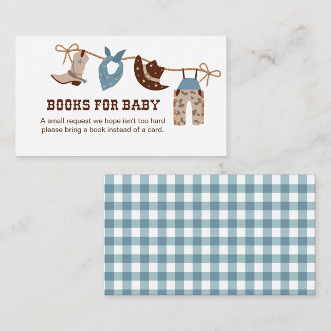 Cowboy Baby Shower Books for Baby Enclosure  Card (Front/Back)