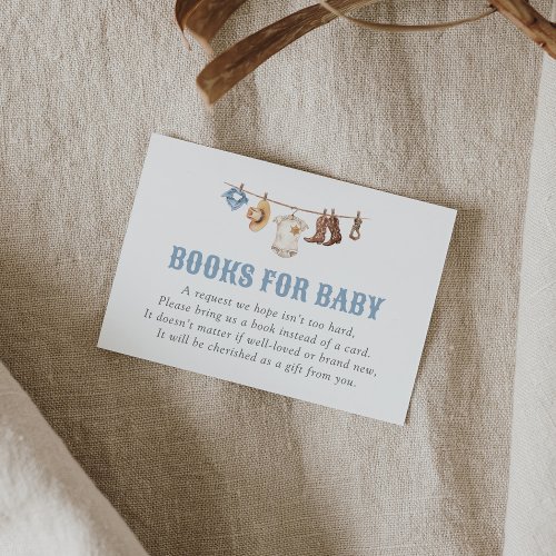 Cowboy Baby Shower Books for Baby Enclosure Card