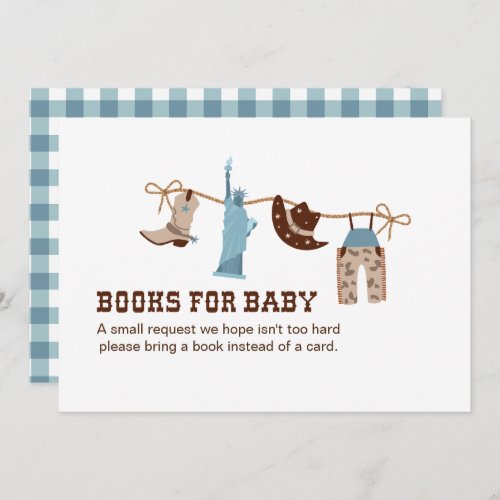 Cowboy Baby Shower Books for Baby Enclosure  Invitation