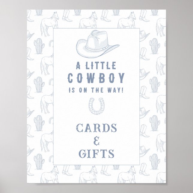 Cowboy baby shower Cards and gifts  Poster (Front)