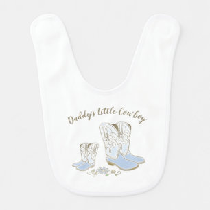 Cowboy Baby Shower Country Western Blue Boy Baby Bib