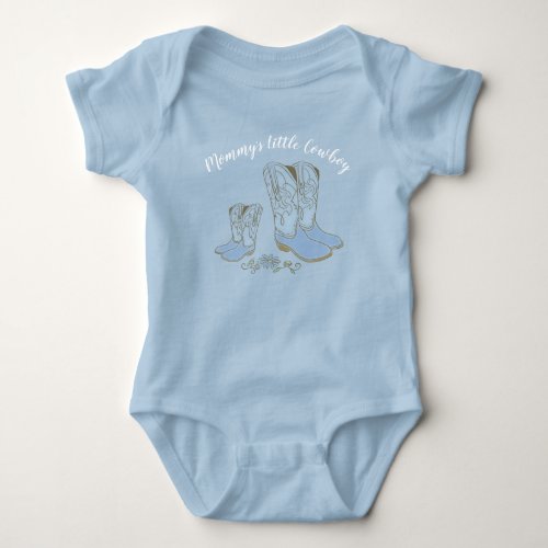 Cowboy Baby Shower Country Western Blue Boy Baby Bodysuit