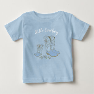 Cowboy Baby Shower Country Western Blue Boy Baby T-Shirt