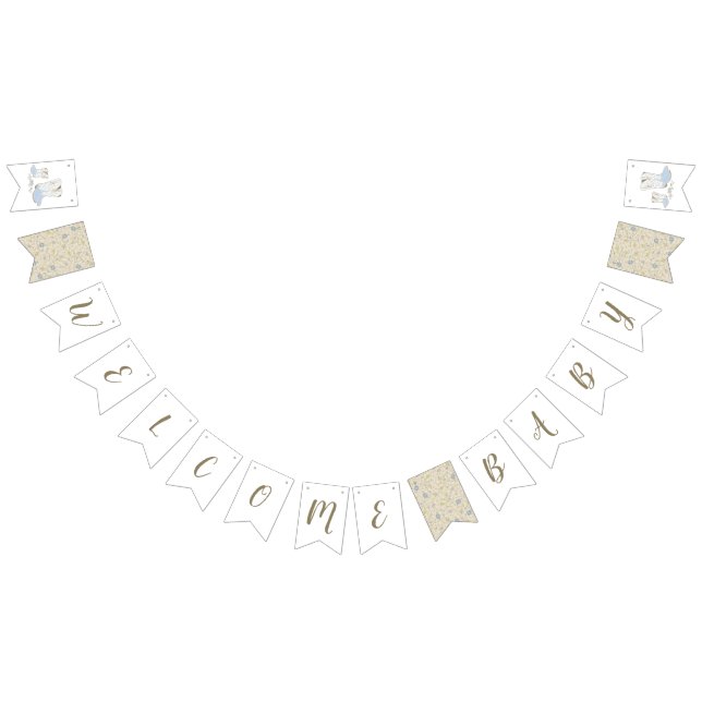 Cowboy Baby Shower Country Western Blue Boy Bunting Flags (All)